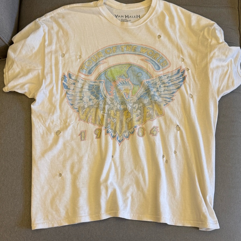 Urban Outfitters Van Halen White Graphic Tee